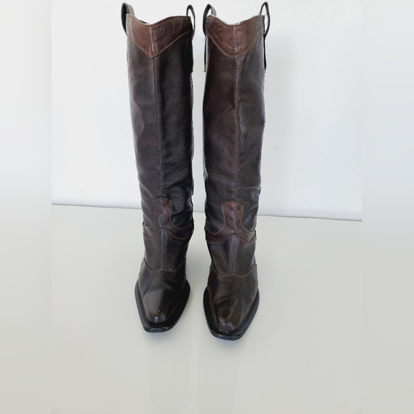 Nine West "COUNTING " Brown Leather Vintage Cowboy Boots Size 7M - Picture 9 of 13